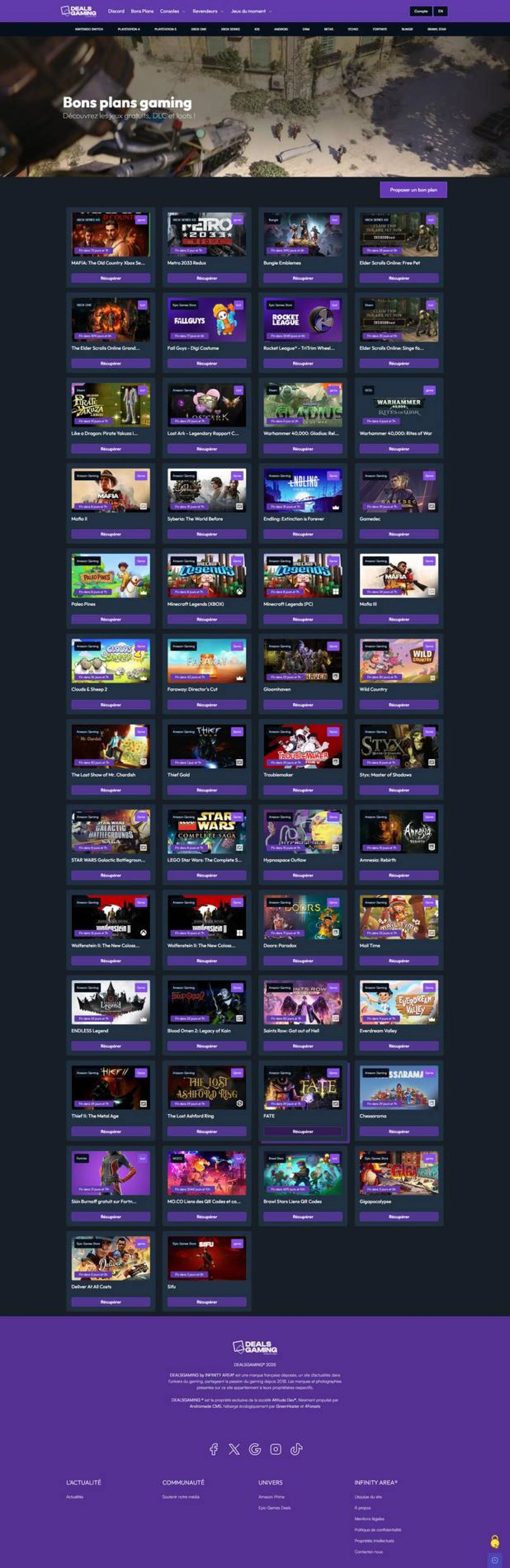 Deals Gaming en France et Europe