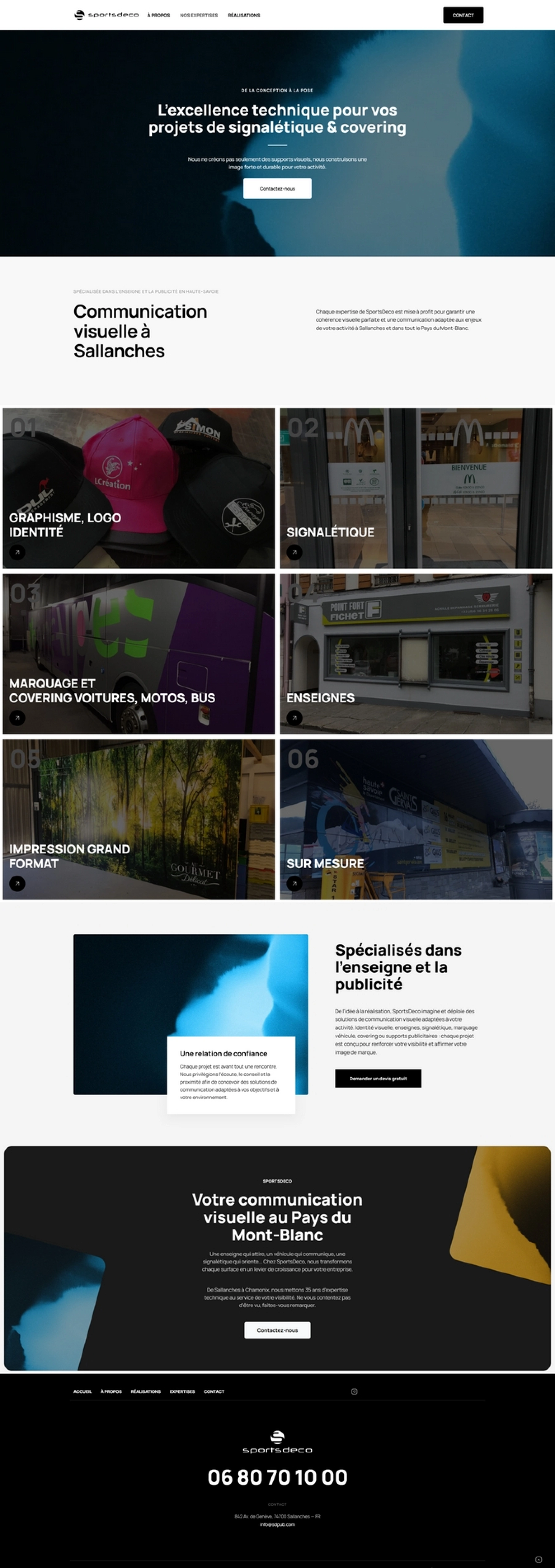 SPORTSDECO à Passy, publicité, impression, enseignes et marquage véhicule