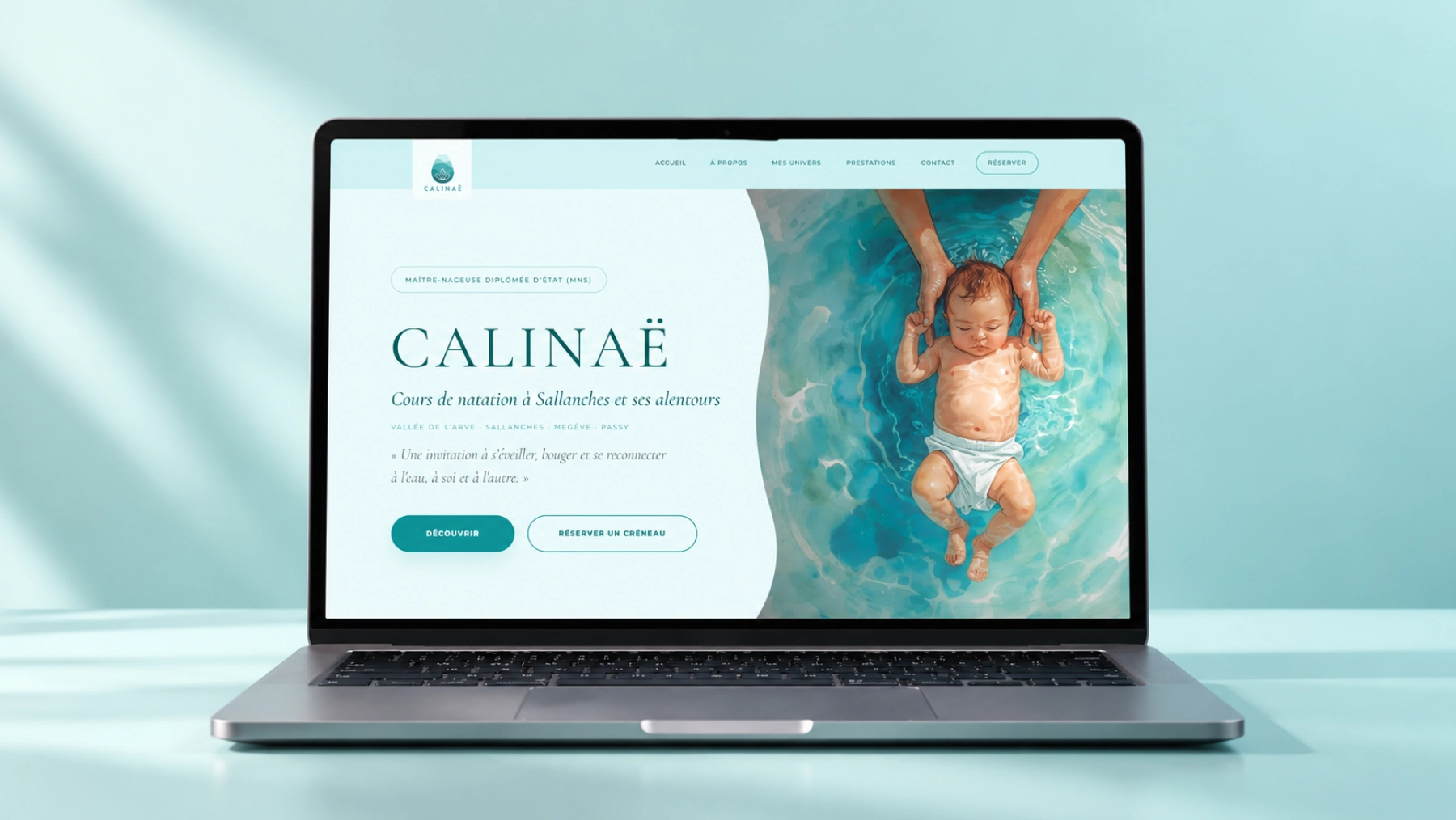 ALTITUDE DEV développe le site sur mesure de Calinaë Natation à Sallanches